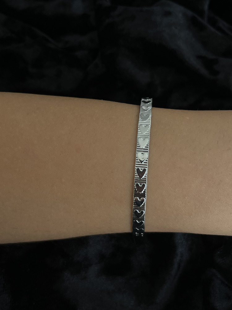 Silver Çelik Vintage Kalp Bileklik