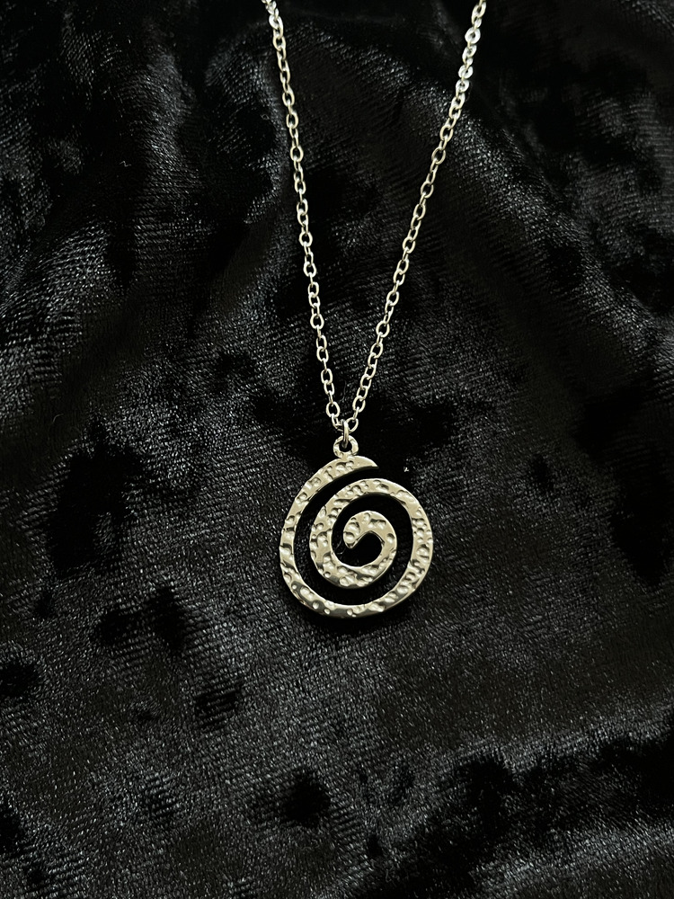 Silver Çelik Spiral Kolye