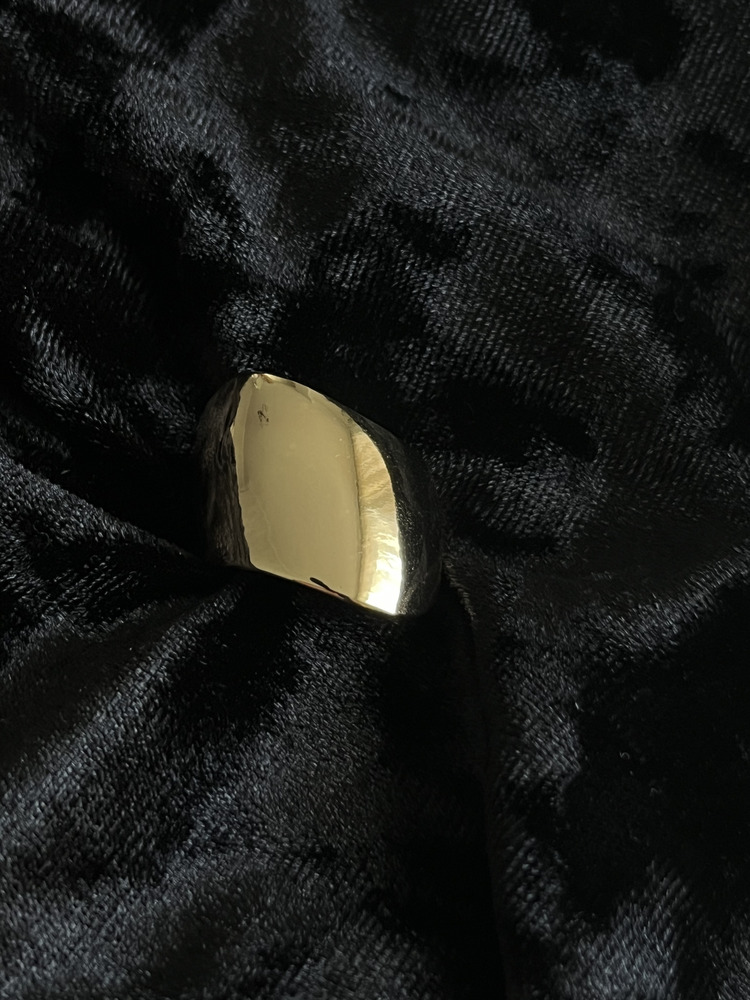 Gold Çelik Asimetrik Kesim Kalın Yüzük