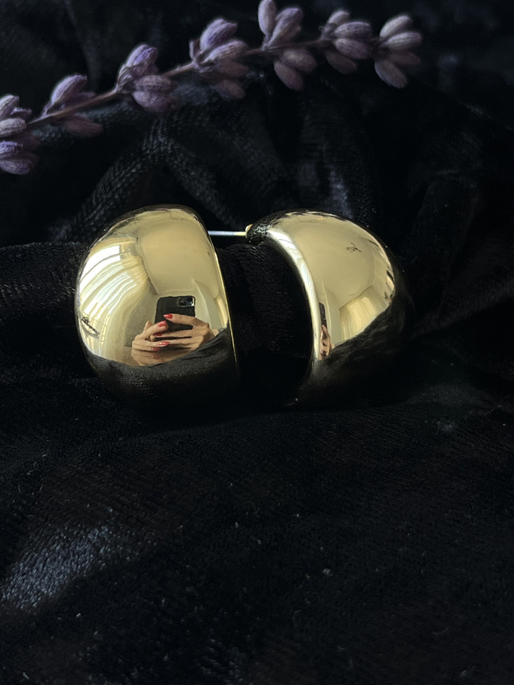 Gold Çelik Büyük Boy Tear Damla Küpe