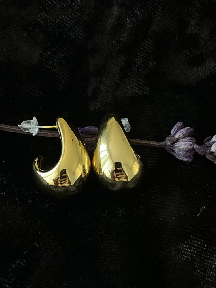 Gold Çelik Tear Damla Küpe