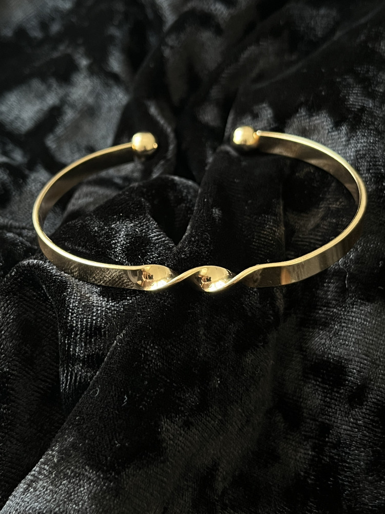 Gold Çelik Wave Manşet Bileklik