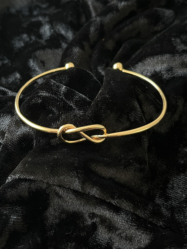 Gold Çelik Knot Düğüm Manşet Bileklik