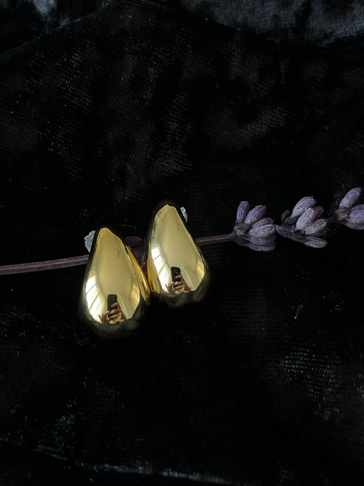 Gold Çelik Tear Damla Küpe