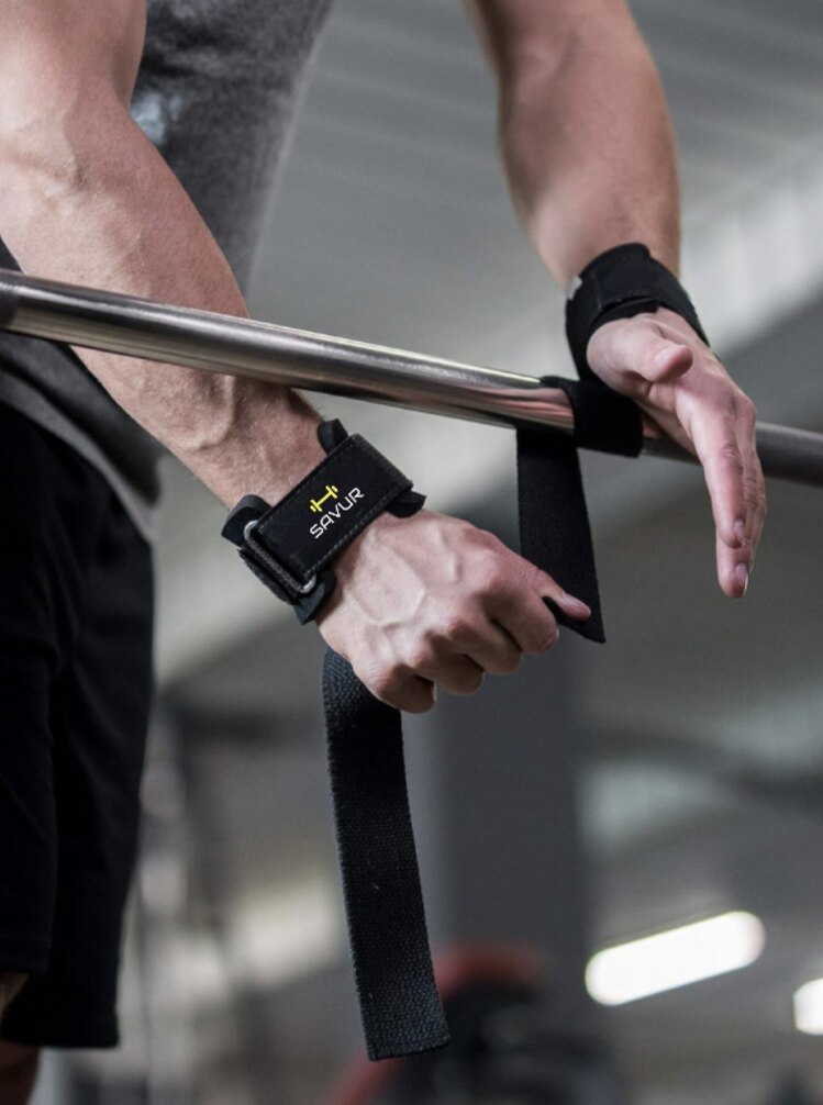 Bilekli Fitness Strap - Lifting Straps, Ağırlık Kayışı Siyah