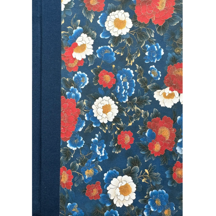 Japon Çiçek Desenli Ciltli Defter (Çizgisiz)