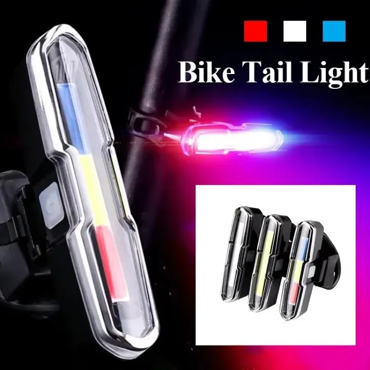 Bisiklet Led İkaz Uyarı Fener Mavi Kırmızı Beyaz Çakarlı USB Şarjlı Stop Lambası