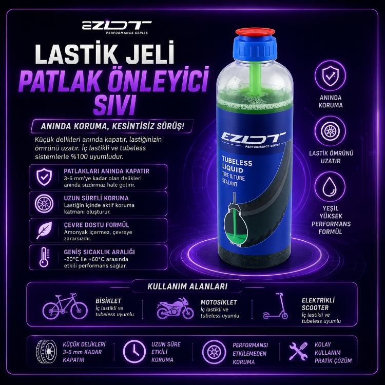 Lastik Jeli - Bisiklet & Scooter Patlak Önleyici Sıvız az