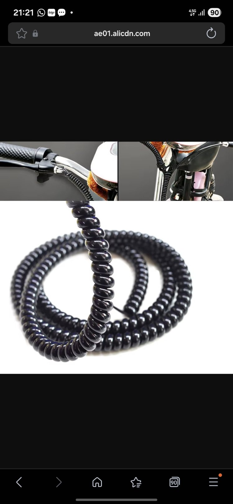 Parlak Siyah Kablo Koruyucu Spiral 1 Metre – Elektrikli Scooter ve Bisiklet Uyumlu
