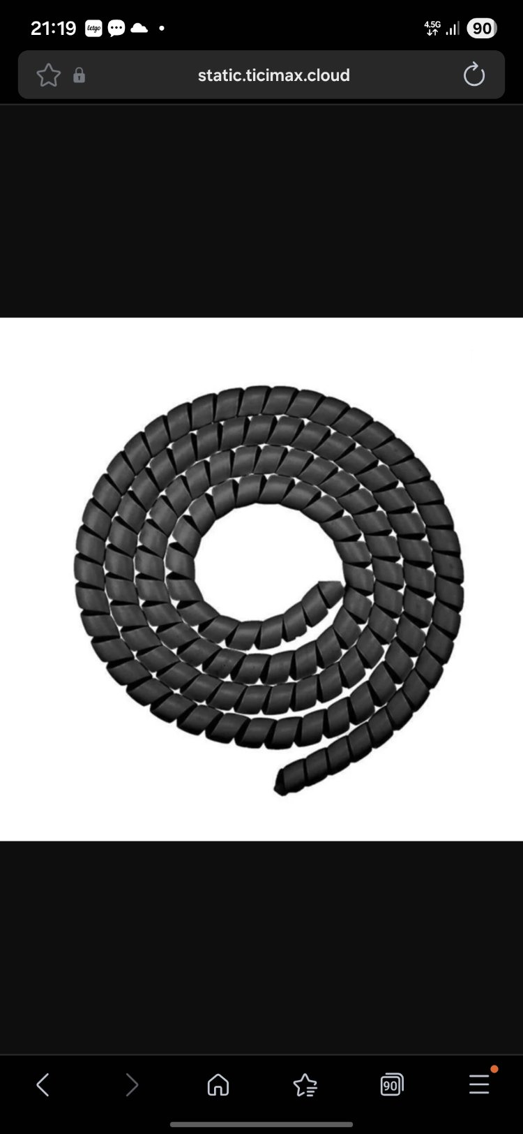 Mat Siyah Kablo Koruyucu Spiral 1 Metre – Elektrikli Scooter ve Bisiklet Uyumlu