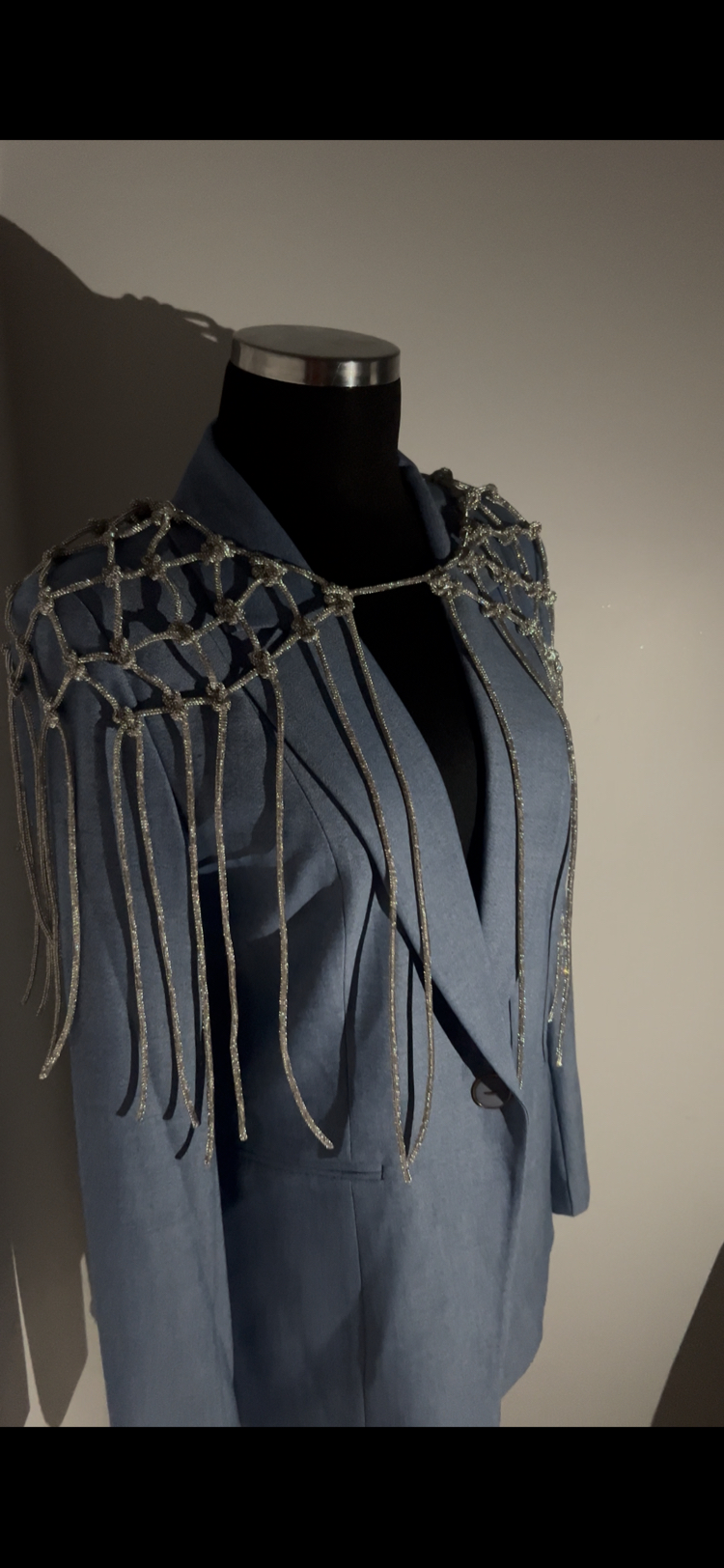 SE’Atelier Kristal Taşlı Omuzluk Pelerin - Ceket ve Elbise Aksesuarı