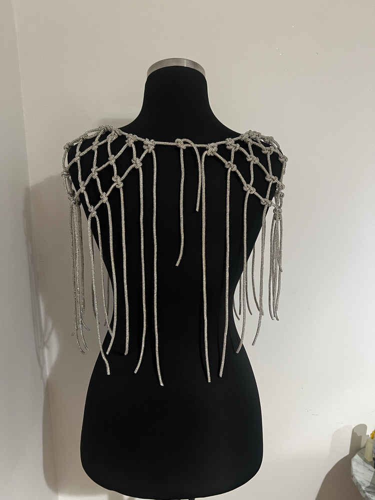 SE’Atelier Kristal Taşlı Omuzluk Pelerin - Ceket ve Elbise Aksesuarı