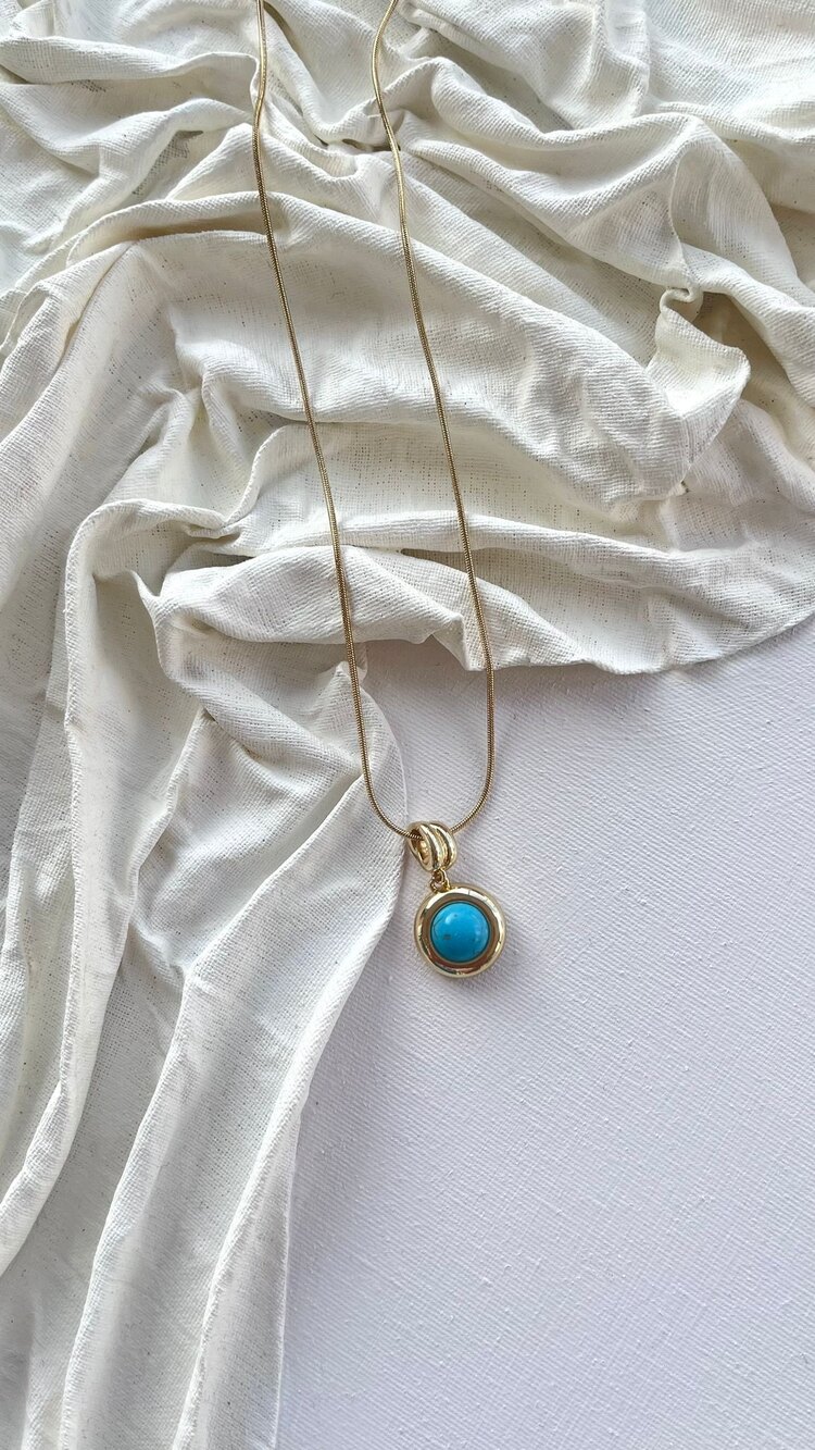 Turquoise Steel Kolye