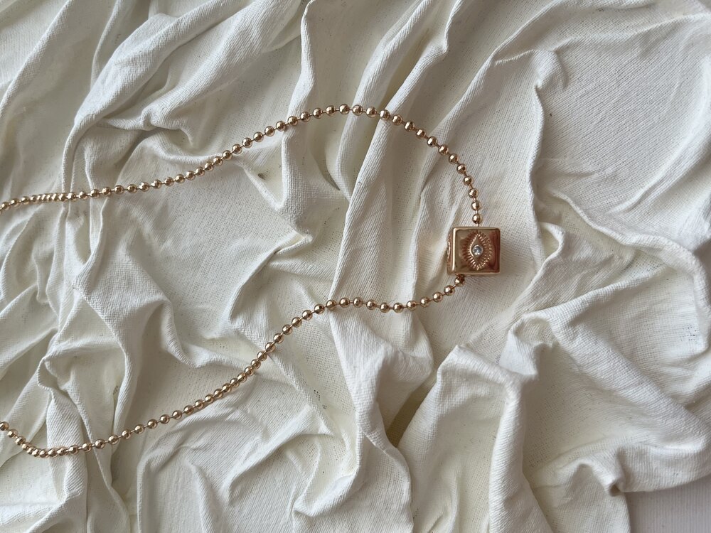 Küp Gözlü Dorika Kolye (Rose Gold)