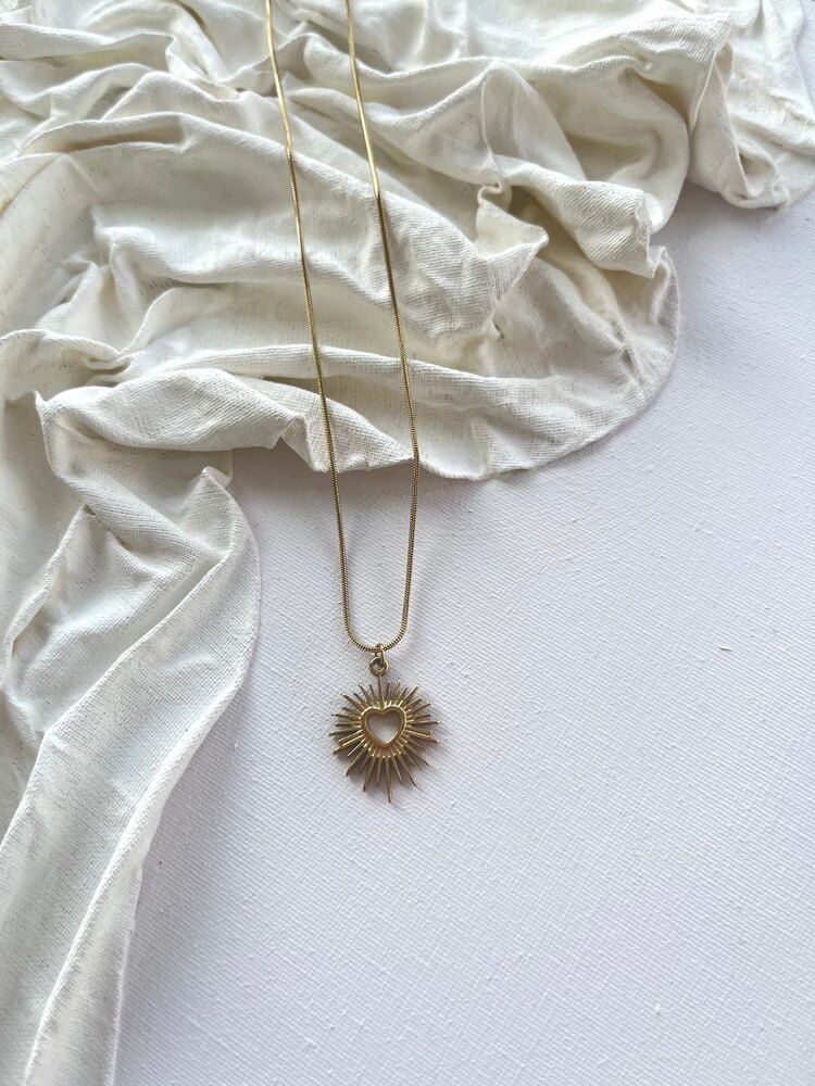 Heart Sun Steel Kolye