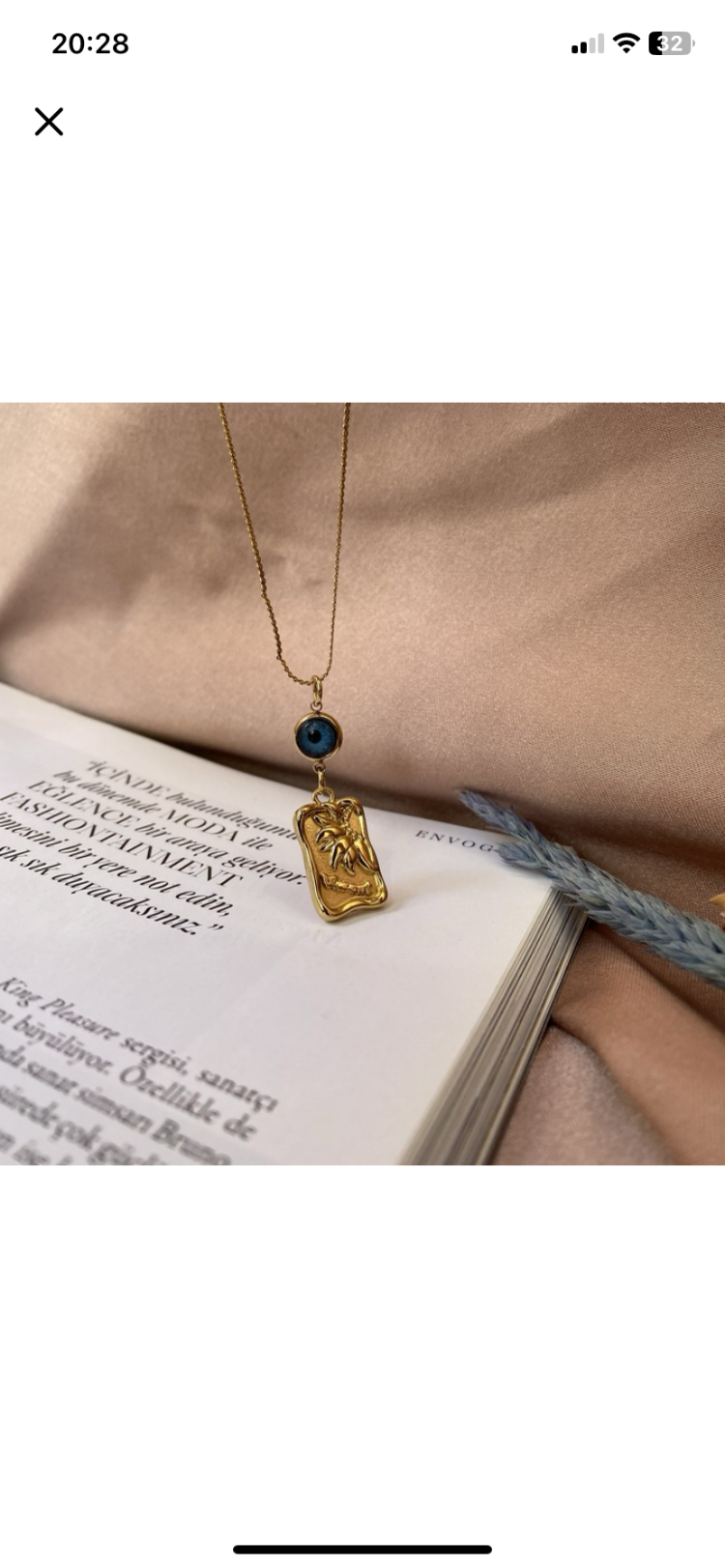 gold plaka IV kolye | çelik
