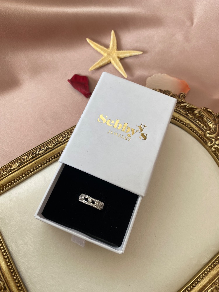 silver gilded aura yüzük | altın kaplama