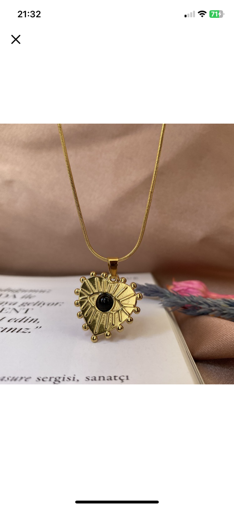 vintage heart kolye | çelik