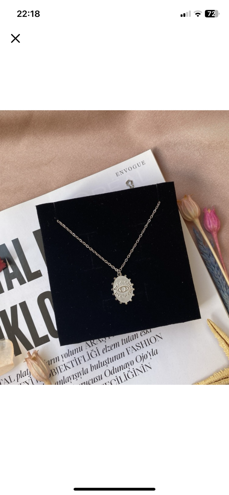 silver göz antik kolye | çelik
