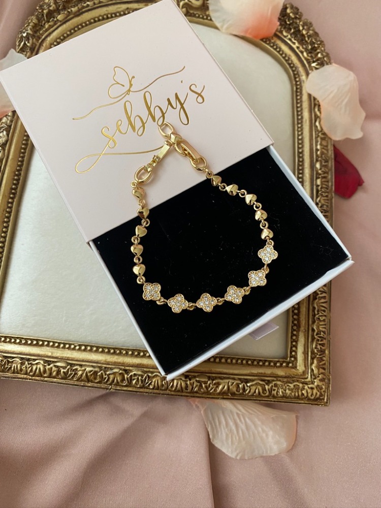 gold yonca bileklik | altın kaplama 