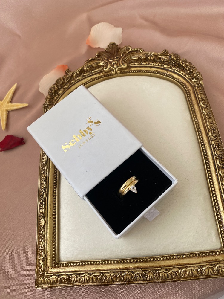 gold eternal drop yüzük | altın kaplama