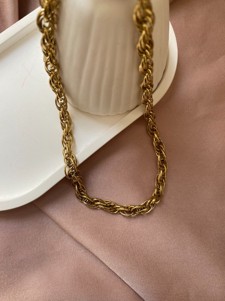 gold kalın zincir kolye | çelik
