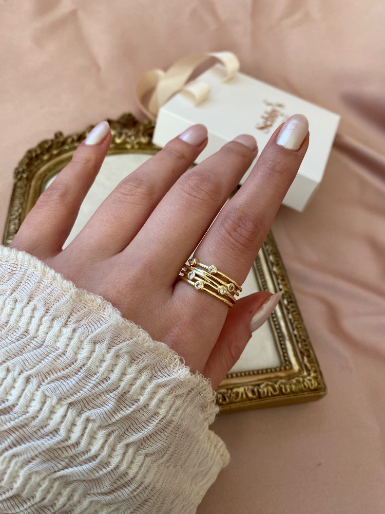 gold harmony layers yüzük | altın kaplama