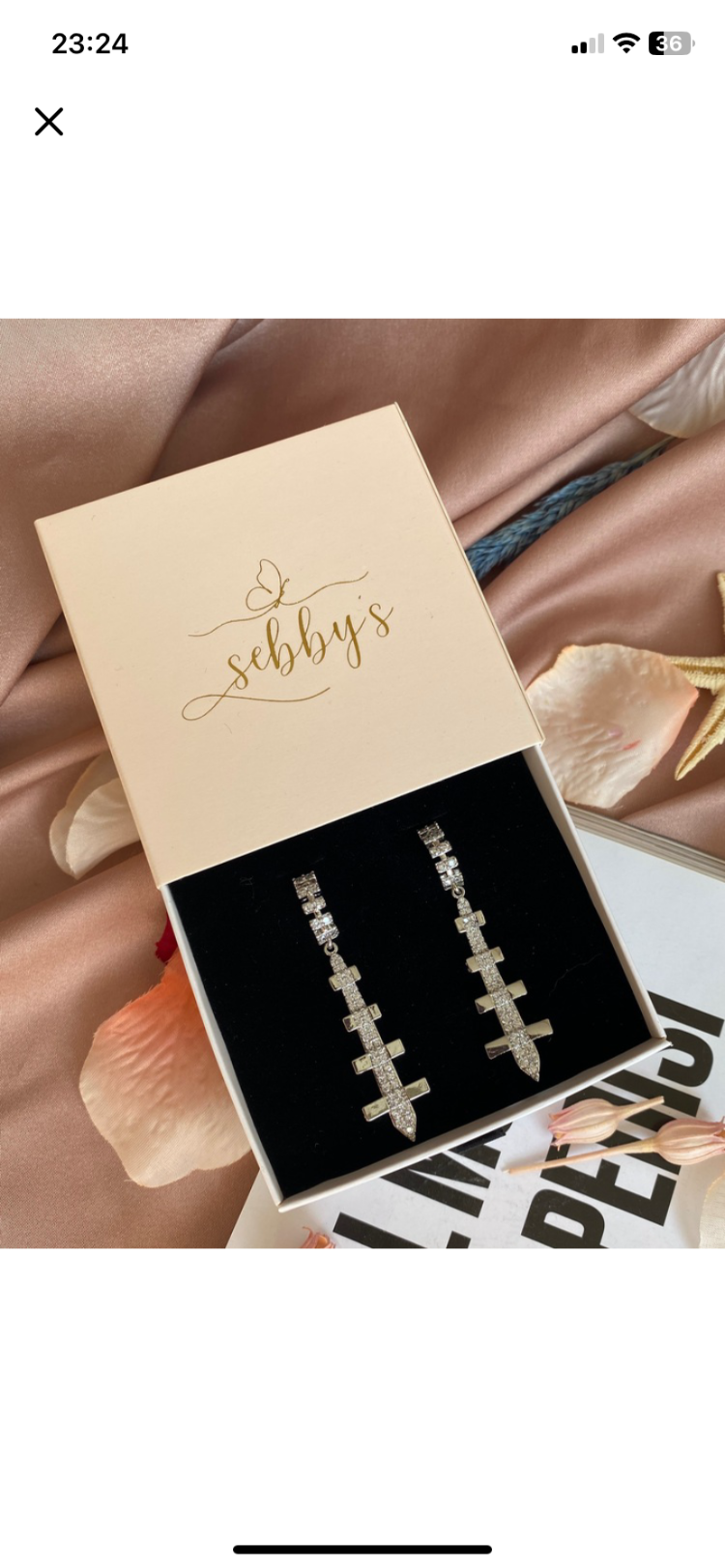 silver sesa küpe | altın kaplama 