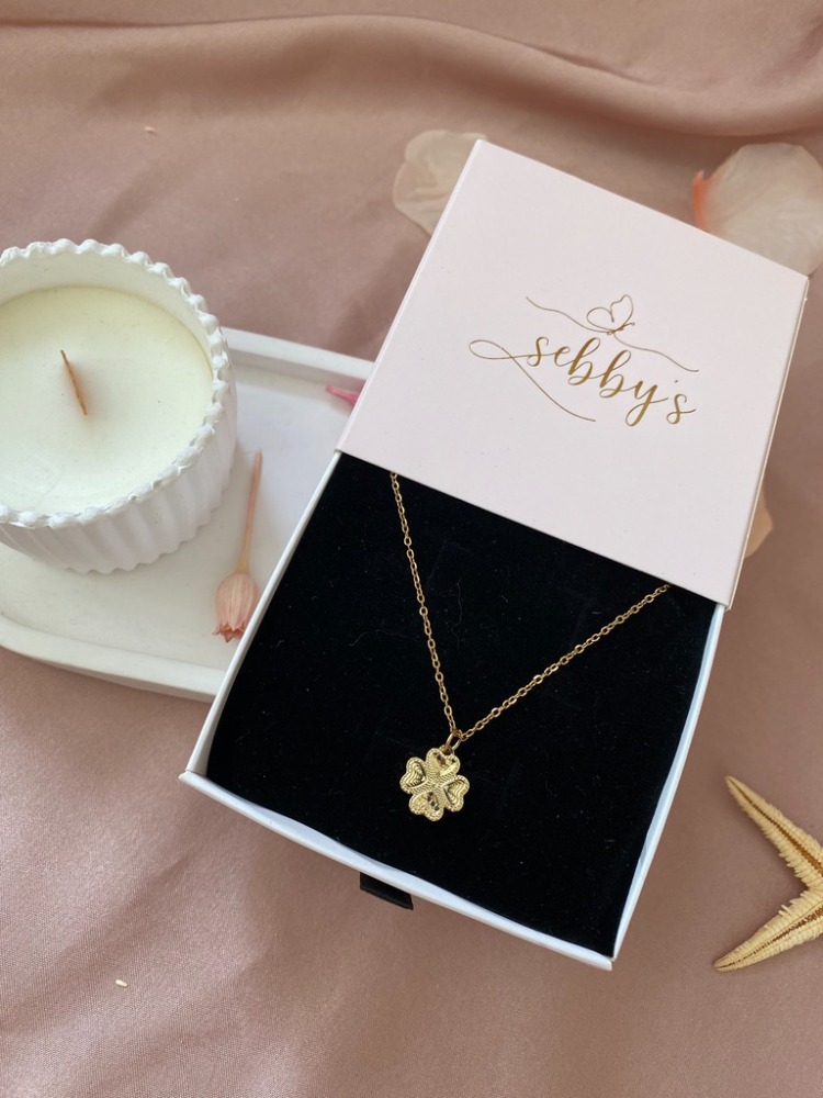 gold mini yonca kolye | çelik
