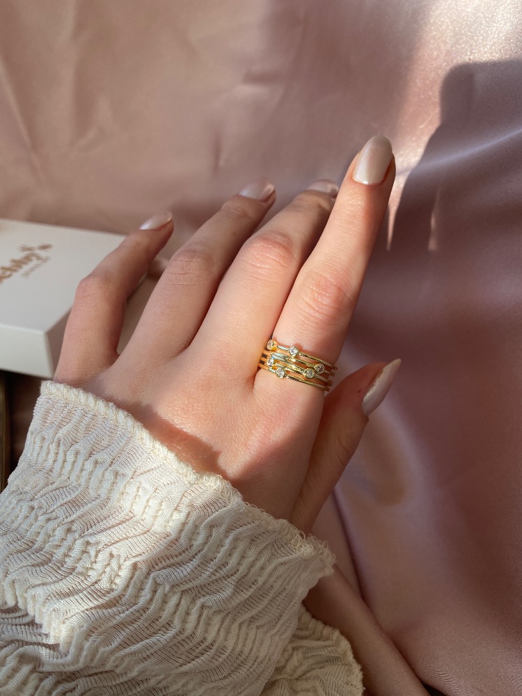gold harmony layers yüzük | altın kaplama