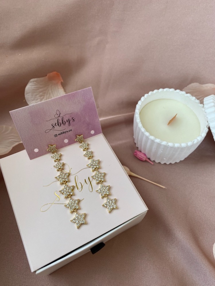 gold star girl küpe | altın kaplama