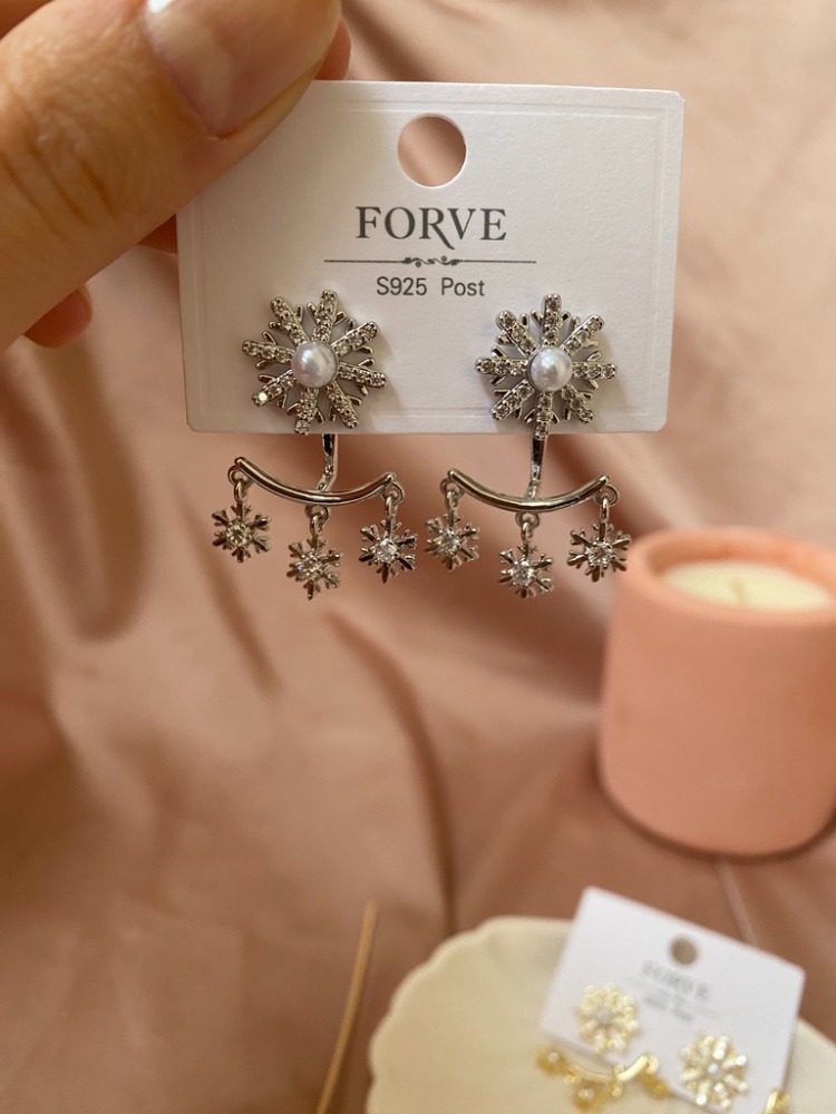 snowflake küpe | altın kaplama