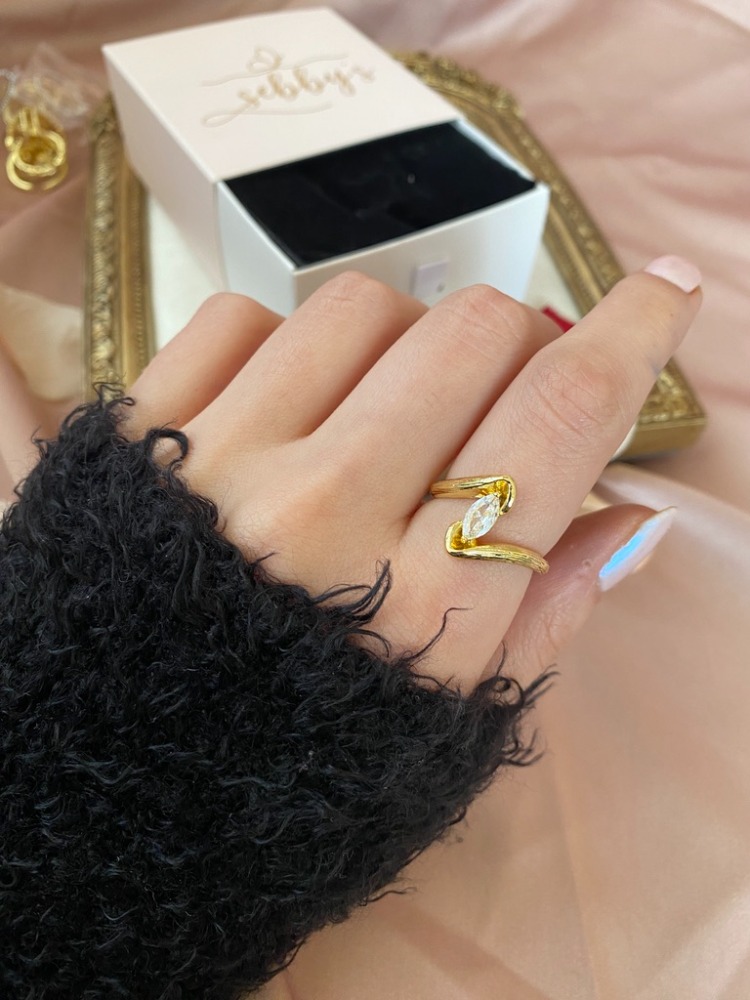 gold diana yüzük | altın kaplama