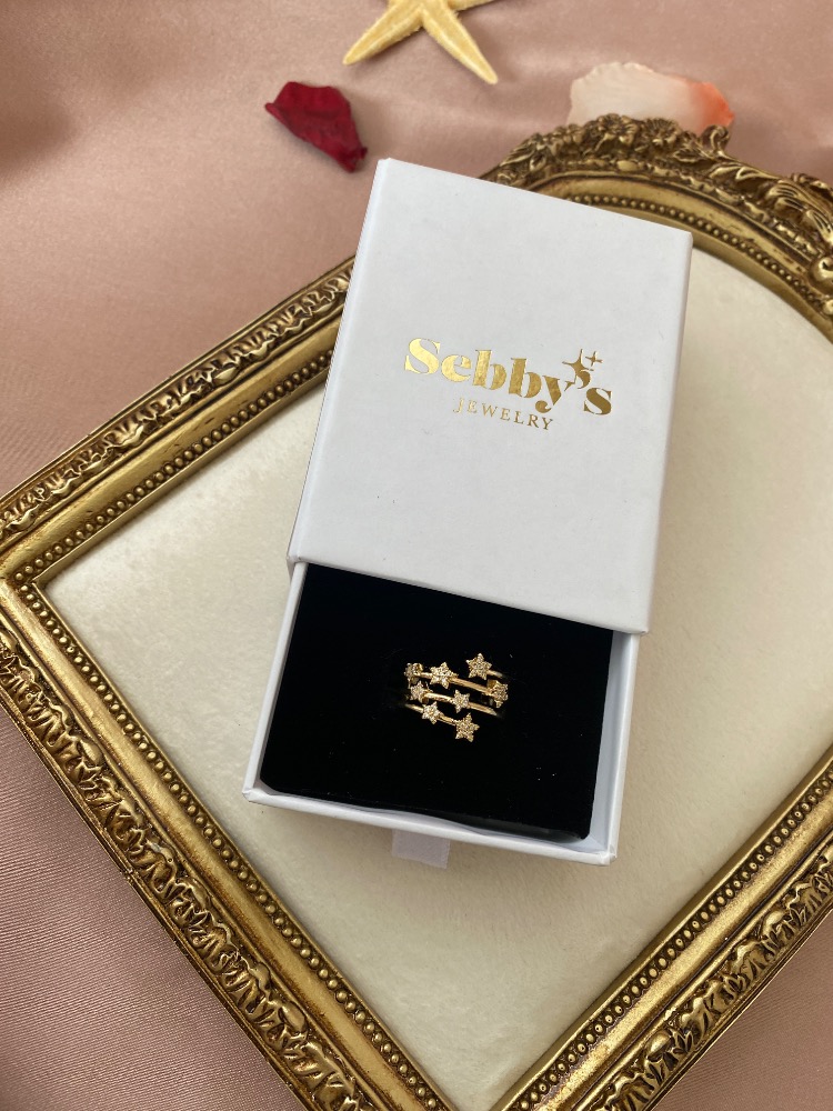 gold stardust yüzük | altın kaplama
