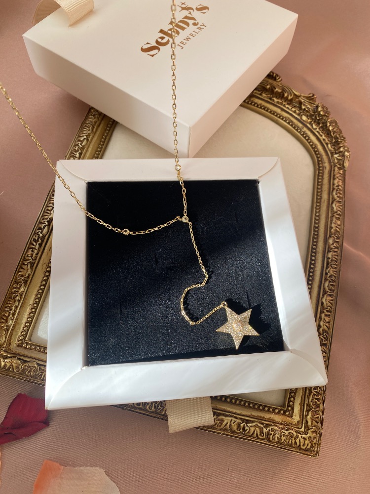 gold stella y kolye | altın kaplama
