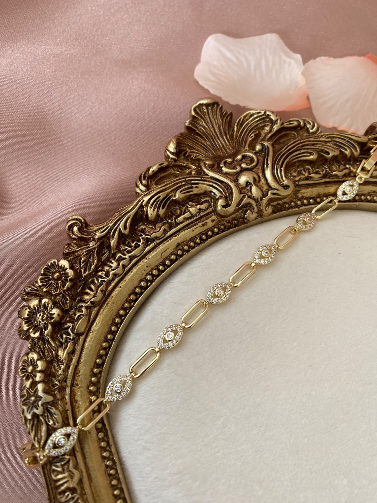gold göz bileklik | altın kaplama