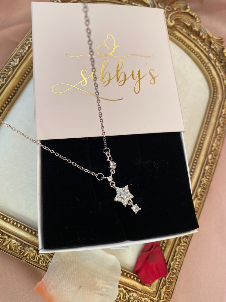 silver mini yıldız kolye | çelik
