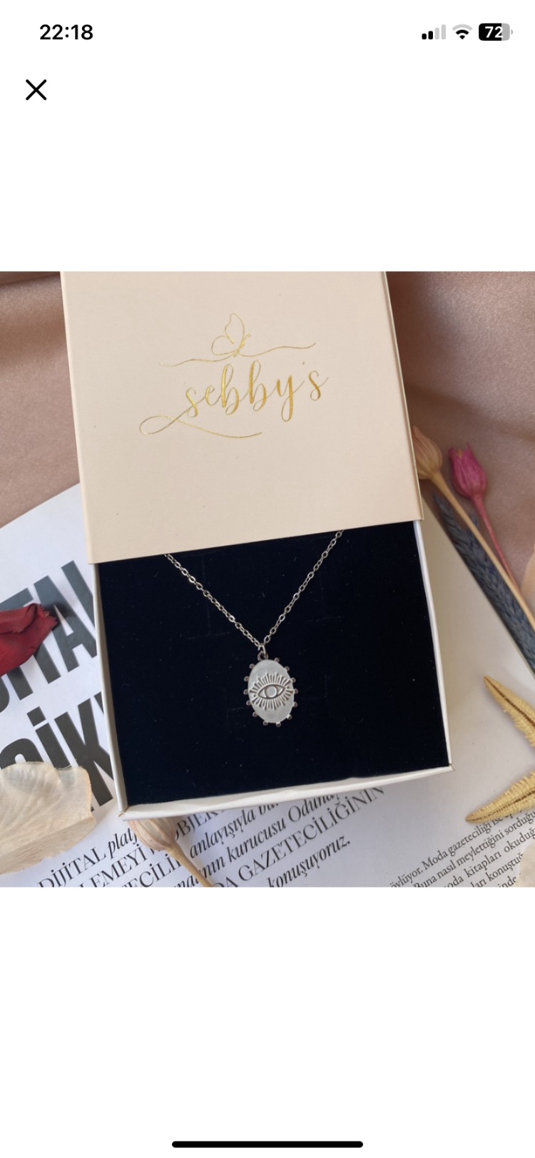 silver göz antik kolye | çelik