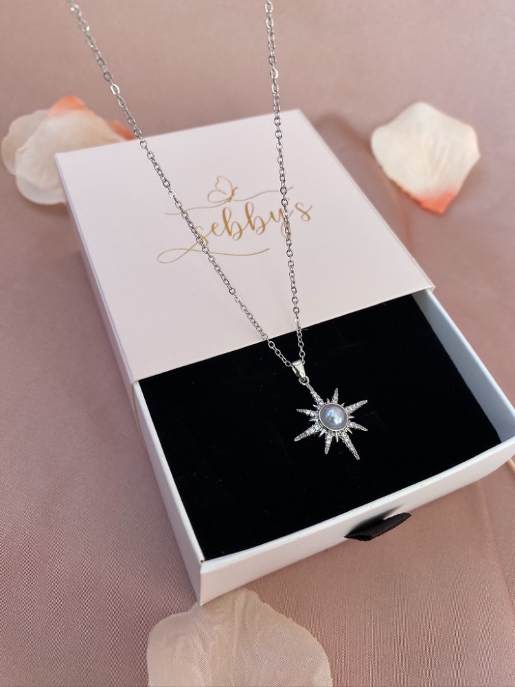 pearl star kolye | çelik