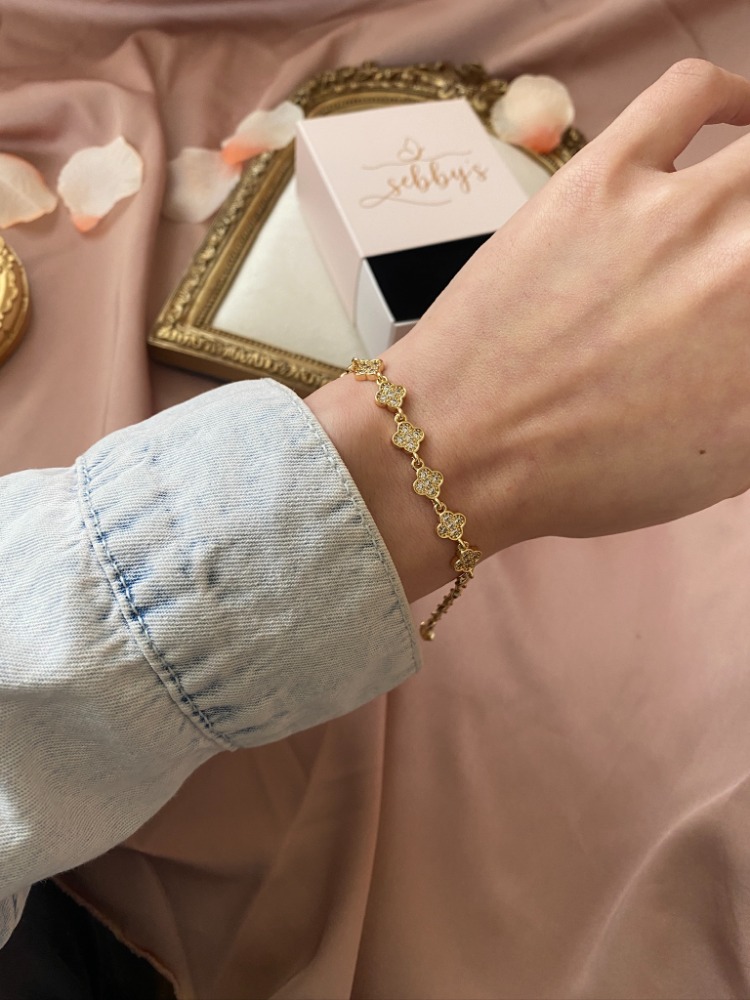gold yonca bileklik | altın kaplama 