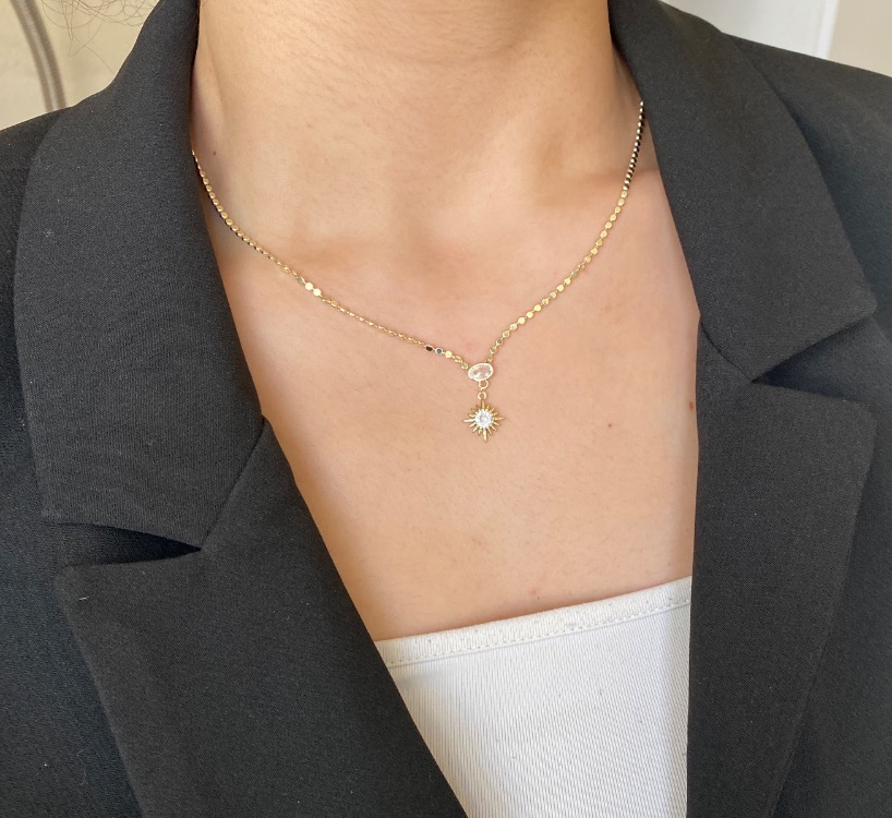 gold luna kolye | altın kaplama