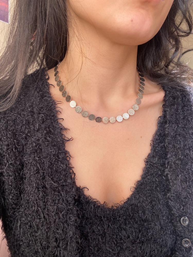silver ovals kolye | altın kaplama
