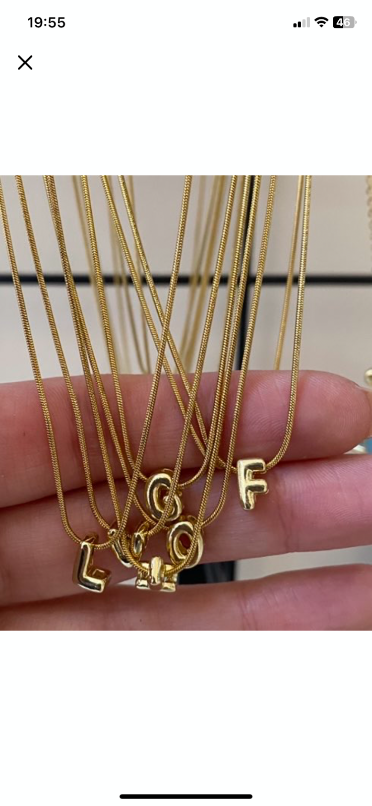 gold mini bubble harf kolye | çelik