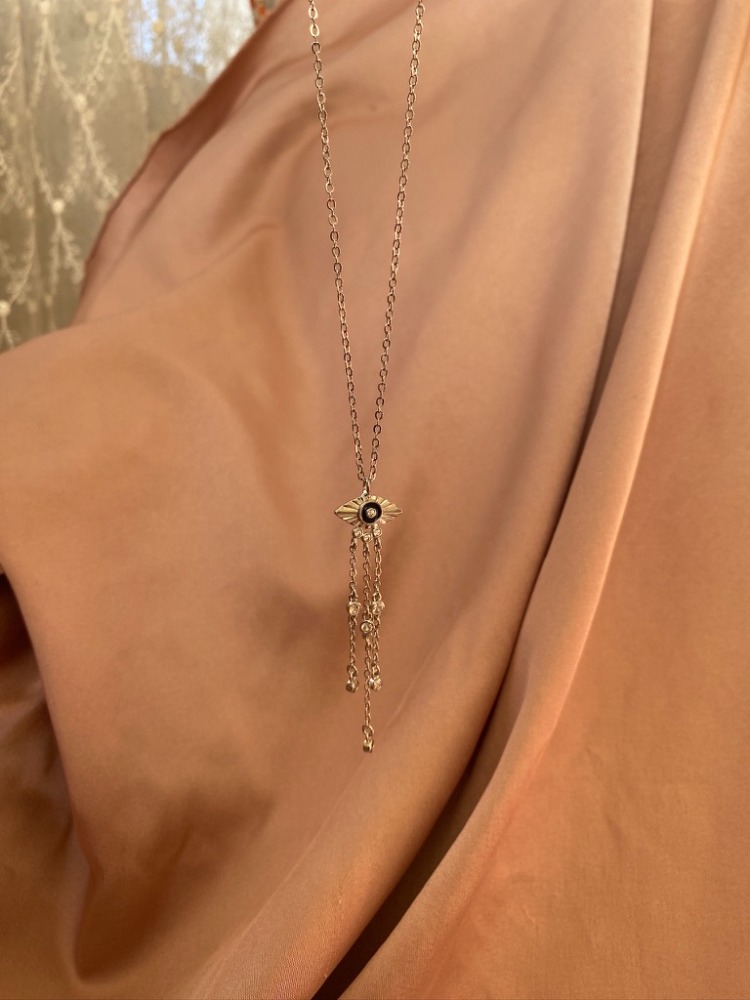 silver eye kolye | altın kaplama