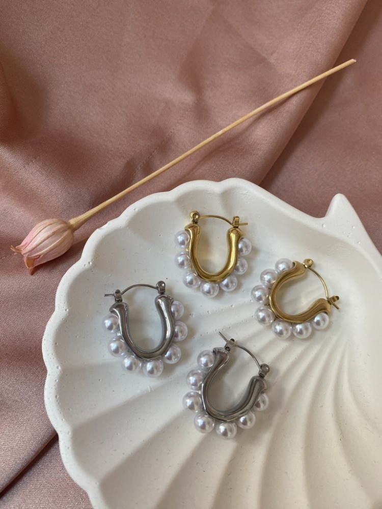 pearly küpe | çelik