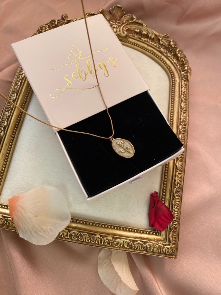 gold gül kolye | çelik