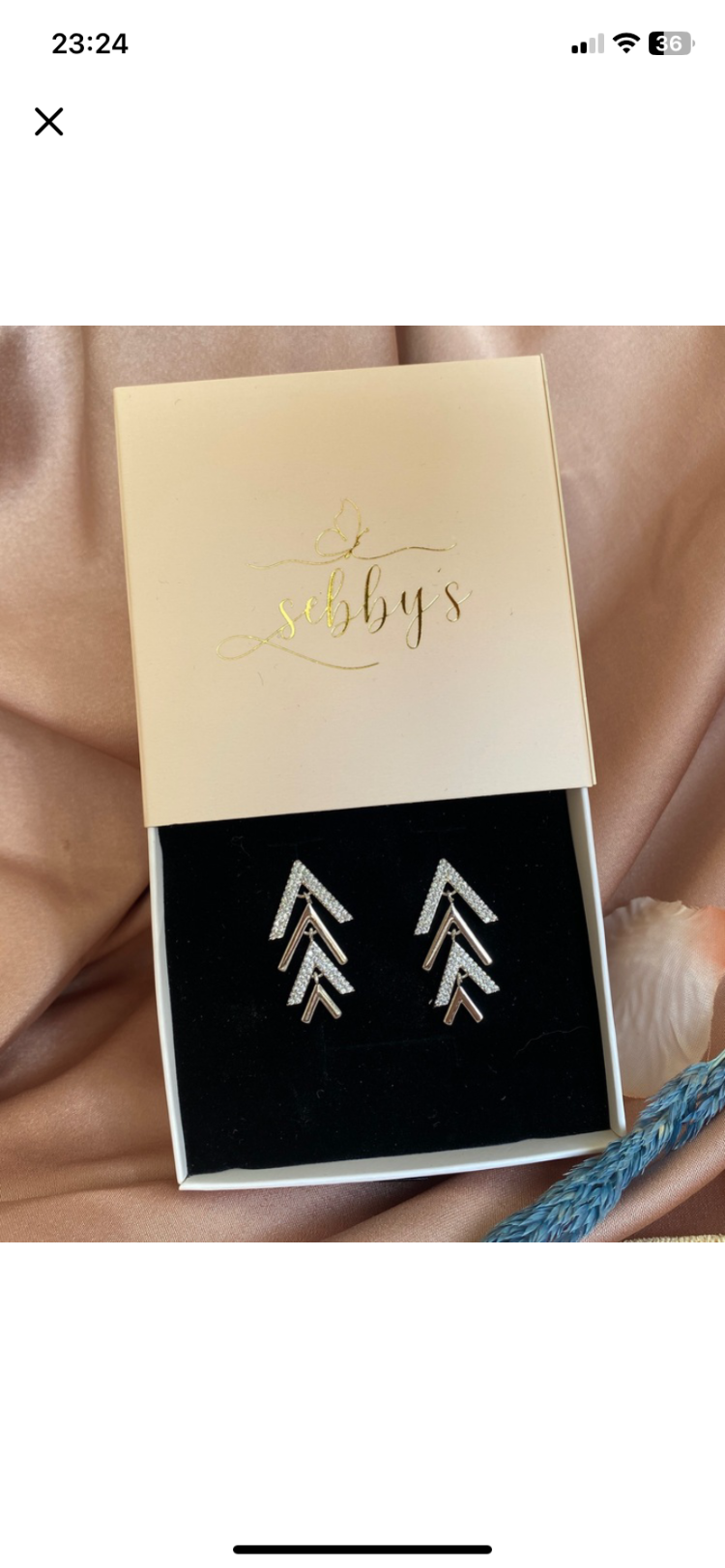 silver v küpe | altın kaplama