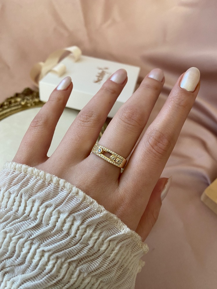 gold gilded aura yüzük | altın kaplama