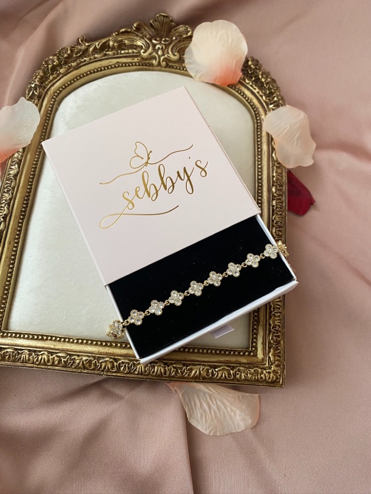 gold yonca bileklik | altın kaplama
