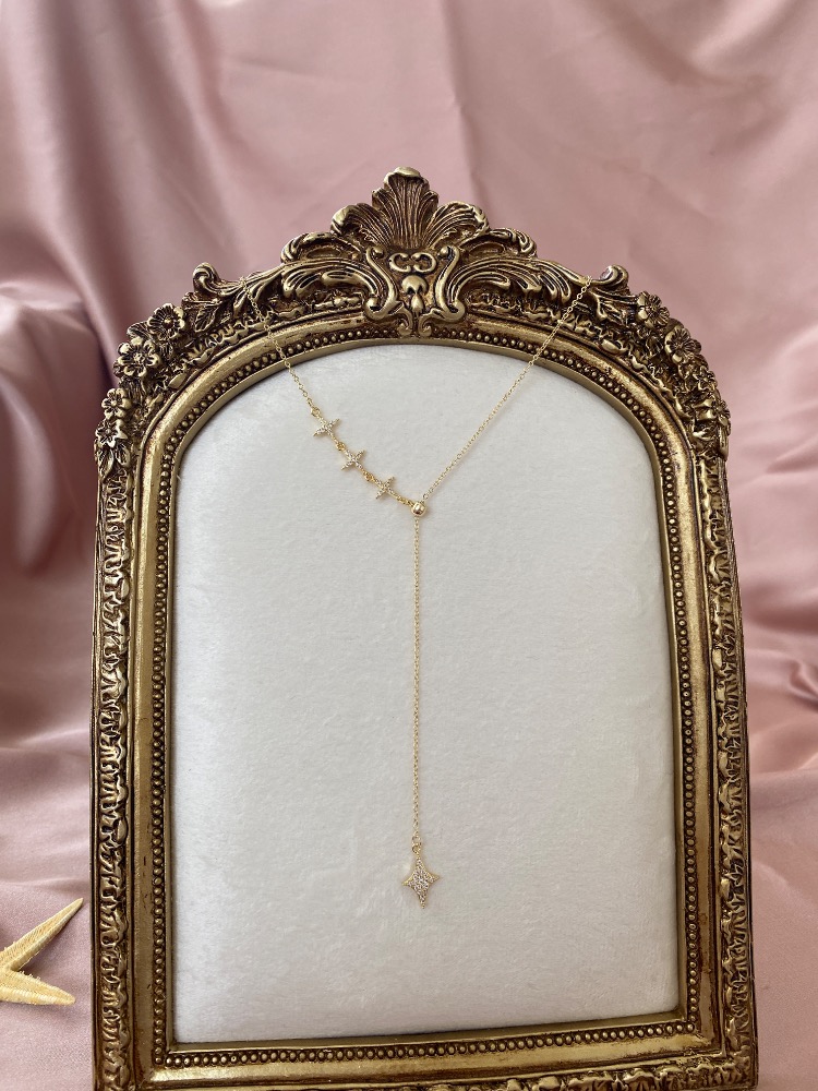 gold asansörlü sparkle kolye | altın kaplama